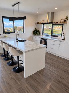 Kitchen island and floors — after