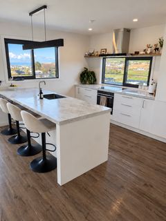Kitchen island and floors — after