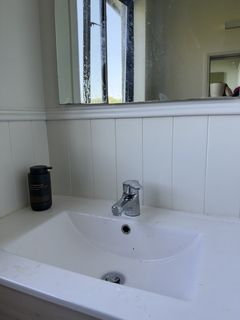 Basin and mirror — before