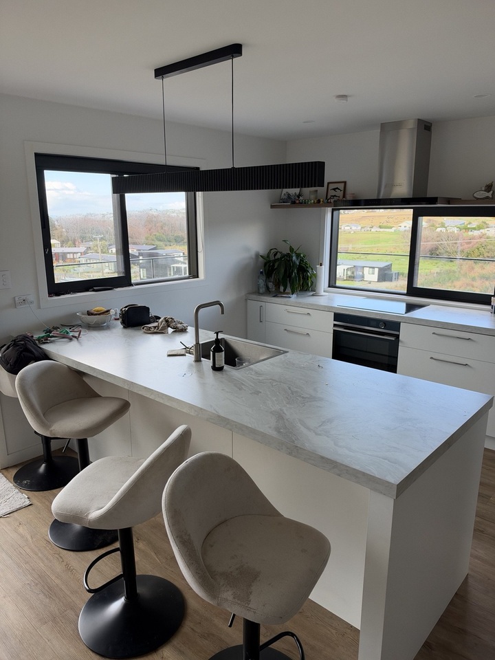 Kitchen island and floors — before
